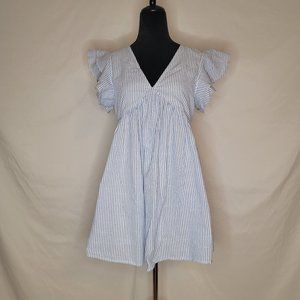 SHINESTAR Baby Doll dress; Blue Stripe; Size M